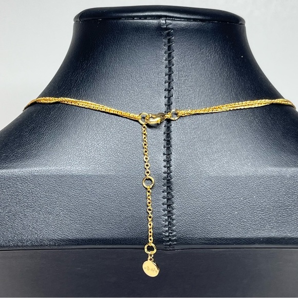 Stella & Dot Golden Double Chain Faceted Beaded Necklace 16-18" - Picture 4 of 7